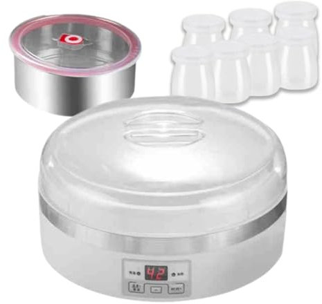 Peakjune Yogurtiera,Yogurt Yogurtiera Fatta in Casa,Macchina Automatica Multifunzionale per Yogurt,Yogurtiera Elettrica,con 7 Tazze da Portata,Preparazione del Vino di Riso e del natto.