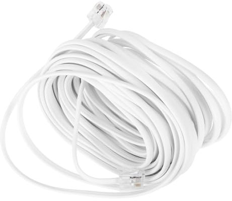 WATIIFUFU Cavo Telefonico Extra lungo Rj11/rj14 6p4c 7,62 M per Telefono Fisso, Connettore a 4 Fili, Prolunga Cavo per Casa e Ufficio, Trasmissione Segnale Chiara e Installazione Semplice