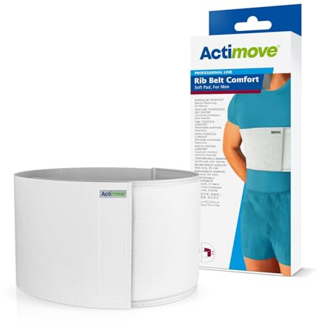 Actimove Ceinture thoracique Professional Line Comfort – Coussin doux – Pour homme – Compression ajustable – Taille S