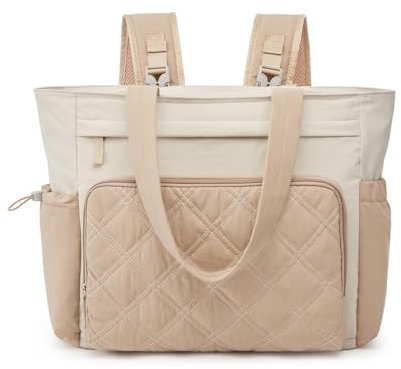 G4Free 3 in 1 Diaper Bag with Insulated Pockets Baby Backpack for Women Men Toddler Diaper Tote with Stroller Buckle Travel Work-Beige Khaki