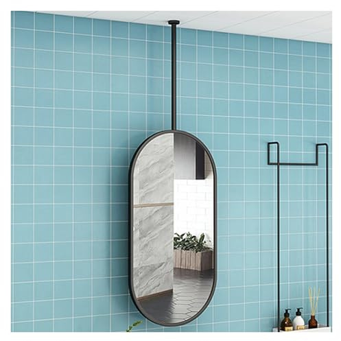 60x120 cm Regolabile Nero Soffitto Specchio HD Trucco per Bagno & Rasatura Design Trasparente e Pratico Braccio Personalizzabile Perfetto per Toilette