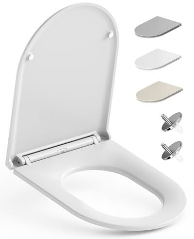 HySail Abattant WC avec Frein de Chute – Durable, Écologique, Résistant à la Décoloration, Abattant WC Clipsable pour Nettoyage Facile, Taille 46,3 x 36,0 cm, Forme D Universelle