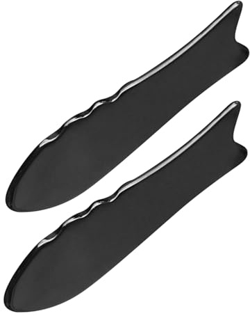 Healeved 2 St Gua Sha Board i Naturligt Oxhorn Hållbar Gua Sha Massageplatta för Helkroppsavslappning Stimulerar Cirkulation och Lindrar Muskelspänning Portabel för Spa och Hemmabruk Säker