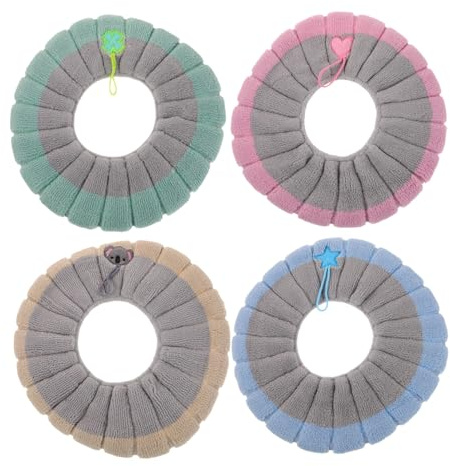 TOYANDONA Juego de 4 Cojines de Silla de Inodoro de Poliéster, Funda Cálida y Fácil de Instalar con Diseño Tejido y Asa para Baño o Viaje
