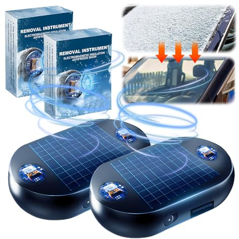 TBLMPNE Defroisseur Degivrant Vitre Voiture, Dégivreur Voiture Anti Givre Voiture Interférentiel, Portable Anti-Givre Moléculaire Electromagnétique, Dégivreur de Vitres Voiture (2 Pcs)