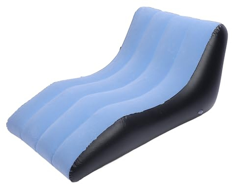 Luocute Canapé Gonflable en PVC floqué Résistant aux Perforations, pour Intérieur et Extérieur, Camping, Voyage, Plage, 54,33 X 30,71 X 25,98 Pouces (Blue)