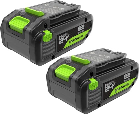 Greenworks TwinPack 24V 4Ah Batería Recargable de Alta Potencia USB-C Batería de Iones de Litio Compatible con Todos los más de 200 Dispositivos Greenworks 24V, 2 años de garantía - K2D8NNA