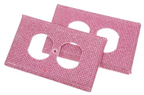 ARTIBETTER Lot de 2 Plaques Murales Décoratives Roses Strass Brillants pour Prises Électriques, Protection Sécurisée pour Bébés, Cache-prises Design pour Chambre et Bureau, Finition Élégante