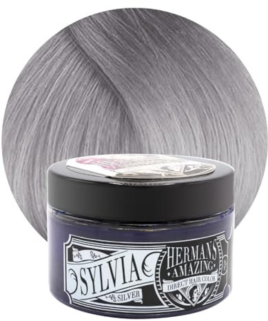 Herman's Amazing Direct Hair Color - Silber Haarfarbe - Semi Dauerhafte Haarfarbe - Conditioner Basis Haarfarbe Silber - Tönung Haare - Sylvia Silver 115 ml