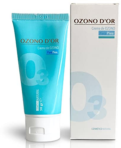 OZONO D'OR - Crema Pies Secos y Agrietados con Ozono 100% Natural BIO, Vegano, Elimina los Hongos Pies que provocan el mal Olor Pies, es Ultra Hidratante como Ablandador de Callos y Durezas | 50 gr.