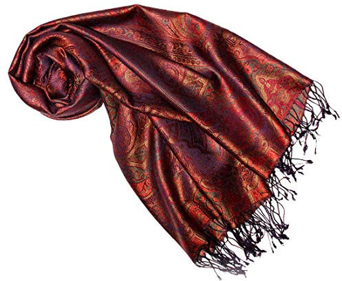 Lorenzo Cana - Echarpe - Imprimé cachemire - Femme 70 x 190 cm Rottöne-schwarz-grün