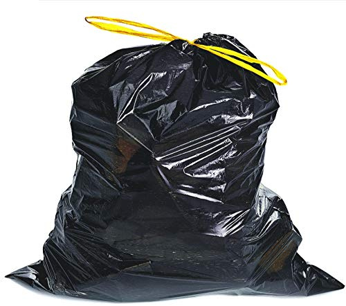 DanDiBo 100x Müllsäcke 30L Zugband Extra Reißfest Stark Abfallsäcke Zugbandsack Müllsack LDPE 38 my Laubsäcke 50 x 65 cm