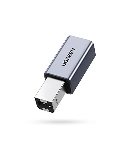 UGREEN Adattatore per Stampante USB C a Tipo 2.0 B di Alluminio, USB C Femmina a USB 2.0 B Masschio per stampante, scanner, HDD mobile ecc