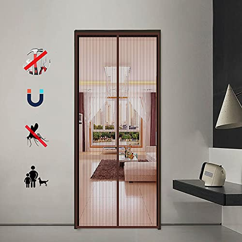 Moustiquaires pour Portes, pour Couloirs Portes Patio Anti Moustiquaire porte Magnétique, Moustiquaire de Porte Fermeture Automatique Installation Facile Sans Outils, 100x210cm