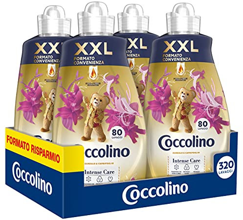 Coccolino Weichspüler-Konzentrat, Sandelholz & Geißblatt, 8 Liter, 320 Waschladungen, 4 x 80 Waschgänge