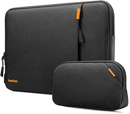 tomtoc 360° Protective Laptop Sleeve Set for 14-inch New MacBook Pro M5/M4/M3/M2/M1 Pro/Max A3434 A3112 A3401 A3185 A2992 A2918 2025-2021, Water-Resistant MacBook Case with Organized Accessory Pouch