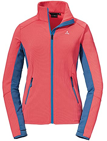 Schöffel Damen Fleece Jacket Lodron L, atmungsaktive Fleecejacke aus 4-Wege-Stretch, Funktionsjacke mit Body-Mapping Technologie und Original ÖSV Logos, geranium, 40