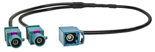 tomzz Audio 1500-058 Doppel Fakra Stecker (M) auf Fakra Kupplung (F) Winkel Antennenadapter kompatibel mit Audi VW Seat Radios