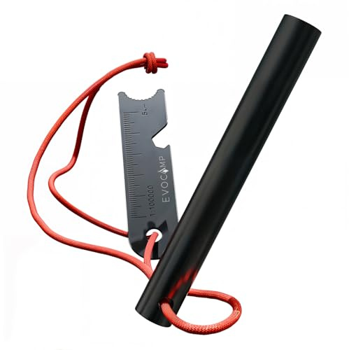 EVOCAMP Feuerstahl Outdoor 8 cm, robuster Feuerstarter, langlebiger Feuerstein mit Halteschnur, leicht und kompakt 40 g, Survival-Ausrüstung für Bushcraft, Trekking, Festivals & Camping