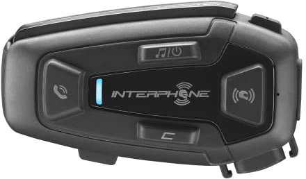 INTERPHONE U-COM 8R, Interfono moto con Tecnologia Mesh 2.0 per 24 motociclisti e fino a 1.6km di distanza, Interfono casco compatibile TFT e GPS, Speaker 40mm, autonomia 18h e impermeabile IP67