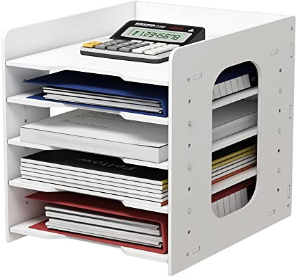 Office Paper Organizer für Schreibtisch Büro-Organizer Schreibtisch Organizer Desktop-Aktenhalter Schreibtischbriefkasten & A4-Papierhalter Dokumentenlager für Home Office School (5 Tier)