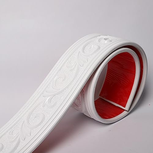 Dostear TapetenbordüRe Selbstklebende BordüRe Wand Wohnzimmer Tapeten Fliesenaufkleber Bad Dekoband Selbstklebend 17-weiß 8 x 300 cm