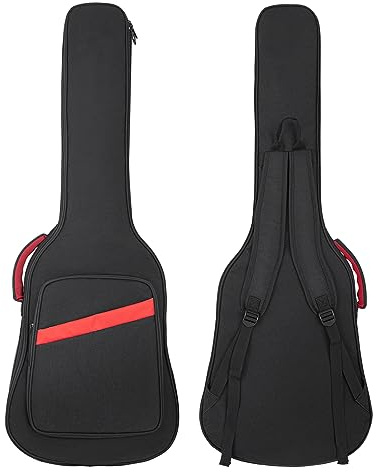 Muscab Electric Guitar Bag 7mm Padding Electric Guitar Case, 39 Inch Electric Guitar Gig Bag Backpack with Neck Strap and Pockets, Black