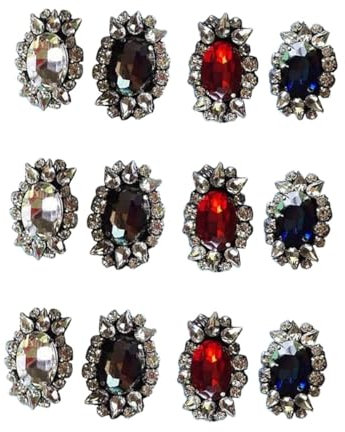 NUOBESTY 12 Stk edelsteine hochzeitshaarschmuk mützen genschenkideen hüte hutschachtel capitainsmütze shoe charms jewel caps hatset Geschenkidee the hat Patch schmücken Jeans Kristall
