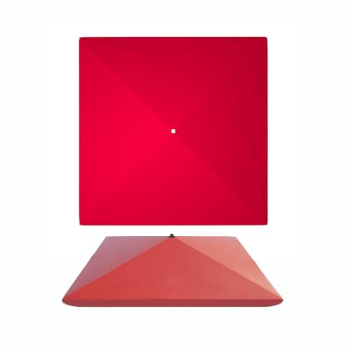 Umbrella Canopy Replacement 4 Arms, Rectangle Patio Umbrella Replacement Cloth, Replacement Parasol Garden Patio Umbrella Fabric, UV-Resistant/Washable 2.0x2.0m 2,2x1,8m 2,5x2,5m 2,8x2,2m 3,2x2,5m(Red