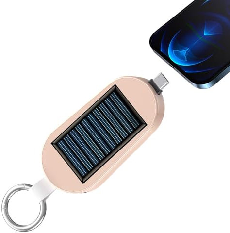 Solar Charger - Solar Powered Keychain, powers Bank Type C | Solar powers Charger, 3000mAh Travel powers Bank for Wireless Charging, Phone Charger, Portable Wireless Charging Device foe Travel