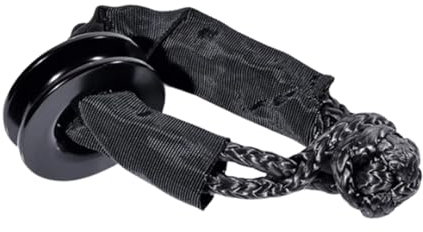 Cuerda de remolque 41000lbs Grillete suave Sintético 4X4 Correa de grillete de remolque Cuerda protectora Funda todoterreno resistente para camiones Robusto y resistente a la intemperie (Color: negr