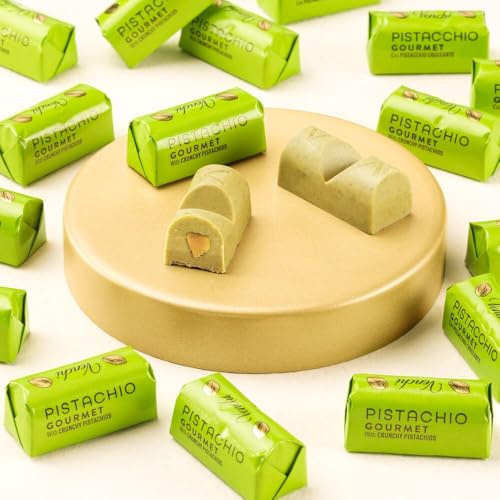 Venchi - Lingottini Pistacchio, 1 Kg, Cioccolatini Gourmet con Croccanti Pistacchi, Senza Glutine, Senza Coloranti e Senza Conservanti