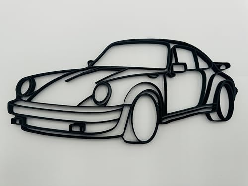 Blaucap Auto Wand- und Tischdeko mit Porsche 911 Silhouette - Elegante Deko Wandkunst in edlem schwarz - Wanddeko, Wandbild, Tischdekoration, Art, Wall-Art, Dekoration, Motorsport