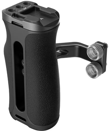 SMALLRIG Mini Side Handle Mini-Seitengriff mit 1/4 - 20 Schrauben, Nach Oben/Unten Verstellbar, für Links Oder Rechtshand, Ergonomischer Kameragriff mit Integriertem Blitzschuh und Gewindeloch – 4756