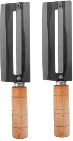 OKUMEYR 2pièces Éplucheur Sucre De Canne Et Ananas Acier Haute Teneur Manche Bois Trancheur Fruits Polyvalent pour Cuisine Maison Professionnelle