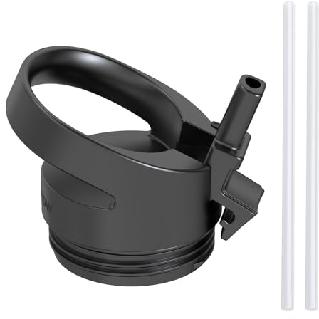 Super Sparrow Strohdeckel für die Größe Öffnung - Auslaufsicherer - Ergonomischer Deckel -BPA-frei - Spülmaschinenfest - 2.0 Version Black