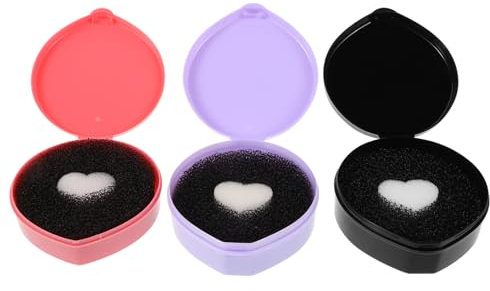 FRCOLOR 3pcs Makeup Brush Cleaning Box Cosmetic Brush Cleaner Sponge Fast Drying