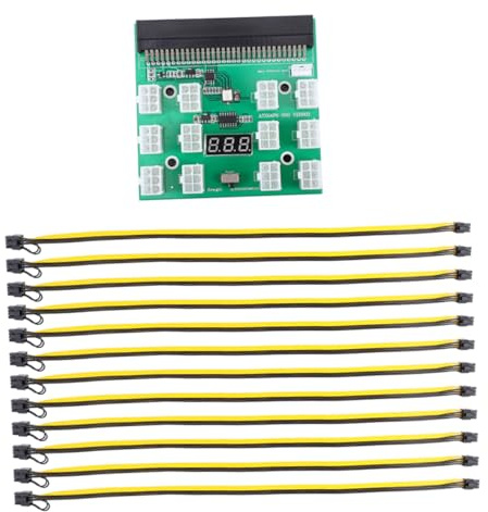 HOMSFOU Server Netzteil Adapter 6-pin 8-pin Kabel mit Verzinntem Kupfer für Hohe Leistung Ersetzt Beschädigte Kabel für Mining und Gpu Stromversorgung