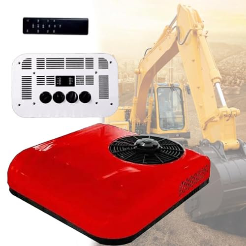 Aire acondicionado de techo para autocaravana de 12 V/24 V CC, de alta eficiencia, solo refrigeración, silencioso, para estacionamiento, para coche, autocaravana, camión o caravana.,Red-12V