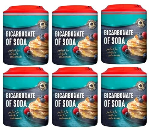 Dr Oetker Bicarbonate of Soda 200g x 6, Vegan Raising Agent for Baking, Cooking and Cleaning with Welari Thank You Card | (6pack)