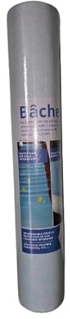 HLX Lot de 4 Rouleau bâche de protection de sol feutre 1x30m - 120g/m² - 30m² - Anti-dérapant / auto-adhésif - non collant - idéal peintre-chantier-escaliers-rénovation (Bleu, 4 pièces)
