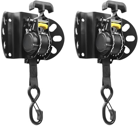 Retractable Ratchet Straps for 2015-2025 Ford F150, Ratchet Straps (2-Pack) Ford F150 Accessories, Tie Down Straps Self Retractable, Heavy Duty(1,500lb Break Strength), 1 Inch x 10 Feet, Black