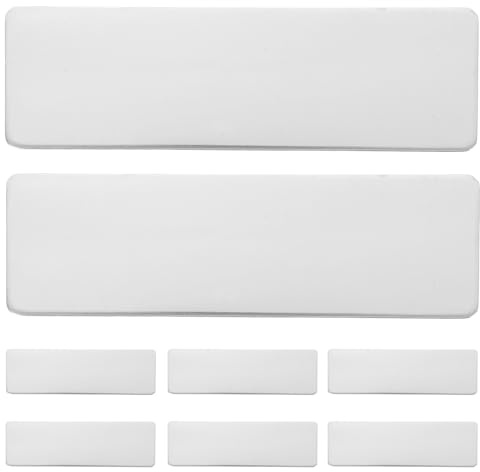 JOINPAYA Lot de 10 Plaques Nominatives Vierges en Acier Inoxydable Miroir Badges à Graver Épingle Supports Métalliques Résistants pour Bureau et Identification Professionnelle