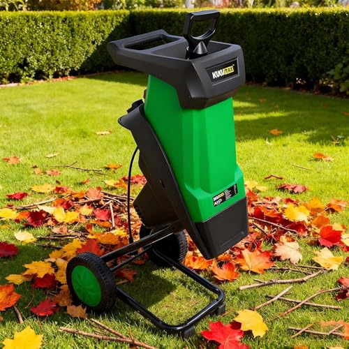 Trituradora Eléctrica 2400W Con Bolsa De 50L, Corte De 40mm Y Ruedas, Biotrituradora Silenciosa Con Motor 4500RPM Para Ramas, Hojas Y Gestión Verde En Jardines Residenciales