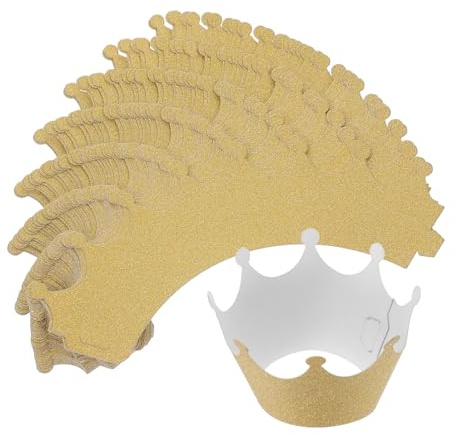 HOLIDYOYO Pirottini mini muffin 36 pezzi carta con corona oro per uso in cucina e decorazioni per eventi speciali