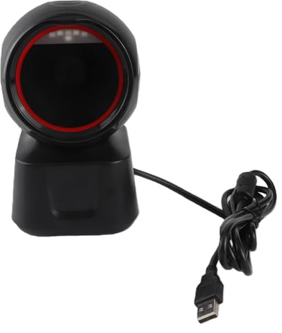 Ejoyous Stationär Streckkodsläsare USB 2D Streckkodsläsare CMOS 62 Mm Skanningsfönster Autoavkänning Plug and Play för POS-system Supermarket Retail Restaurant Library Warehouse
