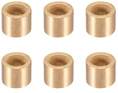 sourcing map Lagerhülse 8mm Bohrung x 12mm Außendurchmesser x 10mm Länge Selbstschmierende Buchsen aus gesinterter Bronze 6 Stk.