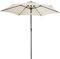 Kingsleeve Ombrellone da Giardino 24 luci LED Ø300cm Manovella Ombrelloni Terrazza Parasole Crema