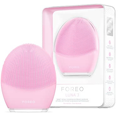 FOREO LUNA 3 Normal Haut - Gesichtsreinigungsbürste - Straffendes Gesichtsmassagegerät - Hygienische Gesichtspflege - Reisefreundliches Gesichtspeeling - Silikonbürste - App-verbunden
