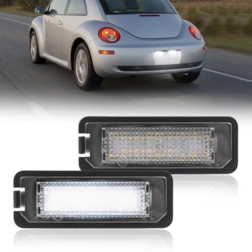 NSLUMO LED Kennzeichenleuchten für V.W Golf 4 5 6 7 Polo III IV V P.assat B7 B8 CC Beetle Lupo Seat Ibiza Leon Exeo Altea Au.di Sko.da Kennzeichenbeleuchtung hinten 3582 SMD mit Canbus Fehlerfrei | 1999-2006, Eos 2006-, Polo, Phaeton, New Beetle, Scirocco MK3, 2Pcs, 7000K Xenonweiß, 18-LED